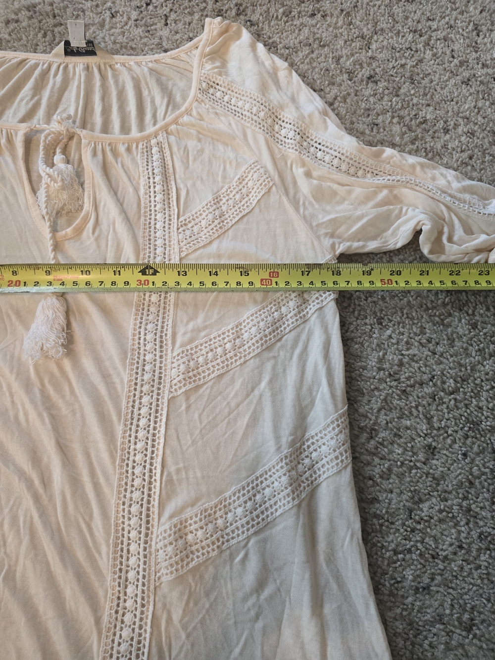 Lucky Brand Cream Tassel Peasant Tunic - Picture 6 of 6